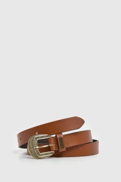 Cinturón piel hebilla