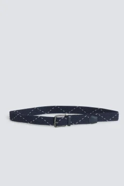 Cinturón trenzado monocolor con cruz en contraste