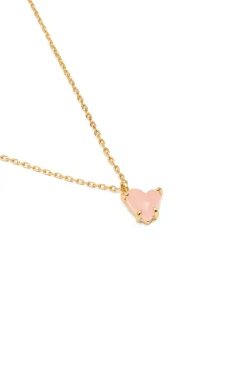Collar Adorable Heart Pink Ba&ntilde;o Oro