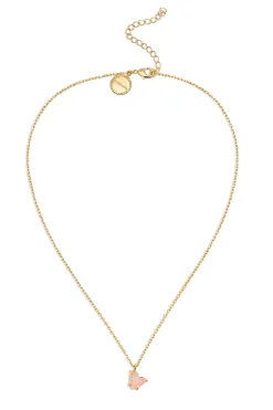 Collar Adorable Heart Pink Ba&ntilde;o Oro