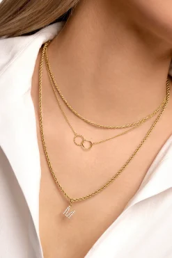 Collar Circles Twist Baño Oro