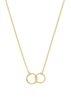 Collar Circles Twist Ba&ntilde;o Oro