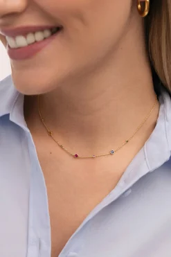 Collar New Orbit Multicolor Ba&ntilde;o Oro