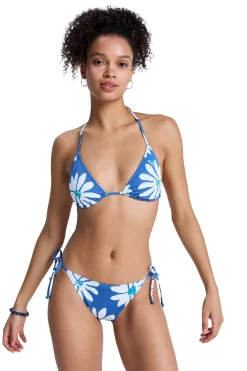 Conjunto bikini triangular flores