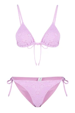 Conjunto de bikini triangular brocado
