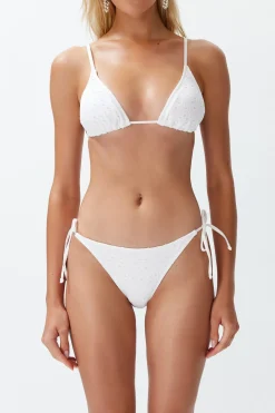 Conjunto de bikini triangular brocado