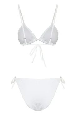 Conjunto de bikini triangular brocado