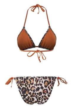 Conjunto de bikini triangular animal print