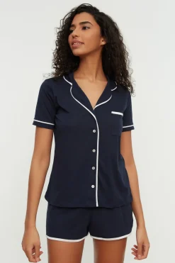 Conjunto de pijama camisero corto