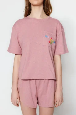 Conjunto de pijama corto liso