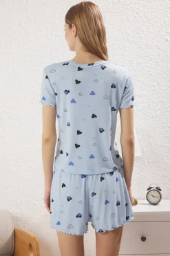 Conjunto de pijama corto corazones