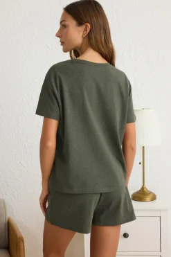 Conjunto de pijama corto coraz&oacute;n