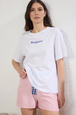 Conjunto de pijama corto rayas