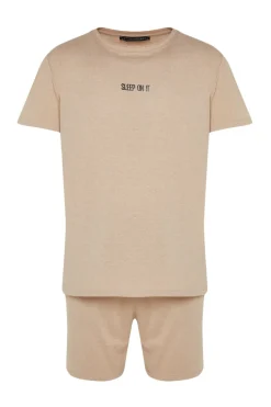 Conjunto de pijama corto liso