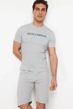 Conjunto de pijama corto liso