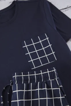 Conjunto de pijama corto cuadros