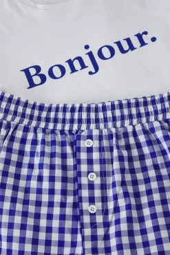 Conjunto de pijama corto cuadros