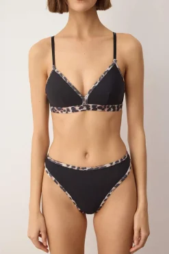 Conjunto lencer&iacute;a triangular animal print