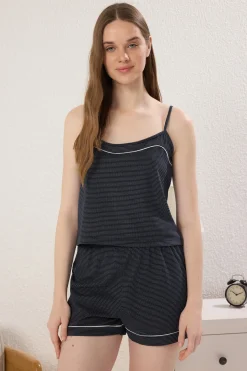 Conjunto pijama corto tirantes rayas