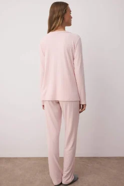 Conjunto pijama invierno canal&eacute; rosa