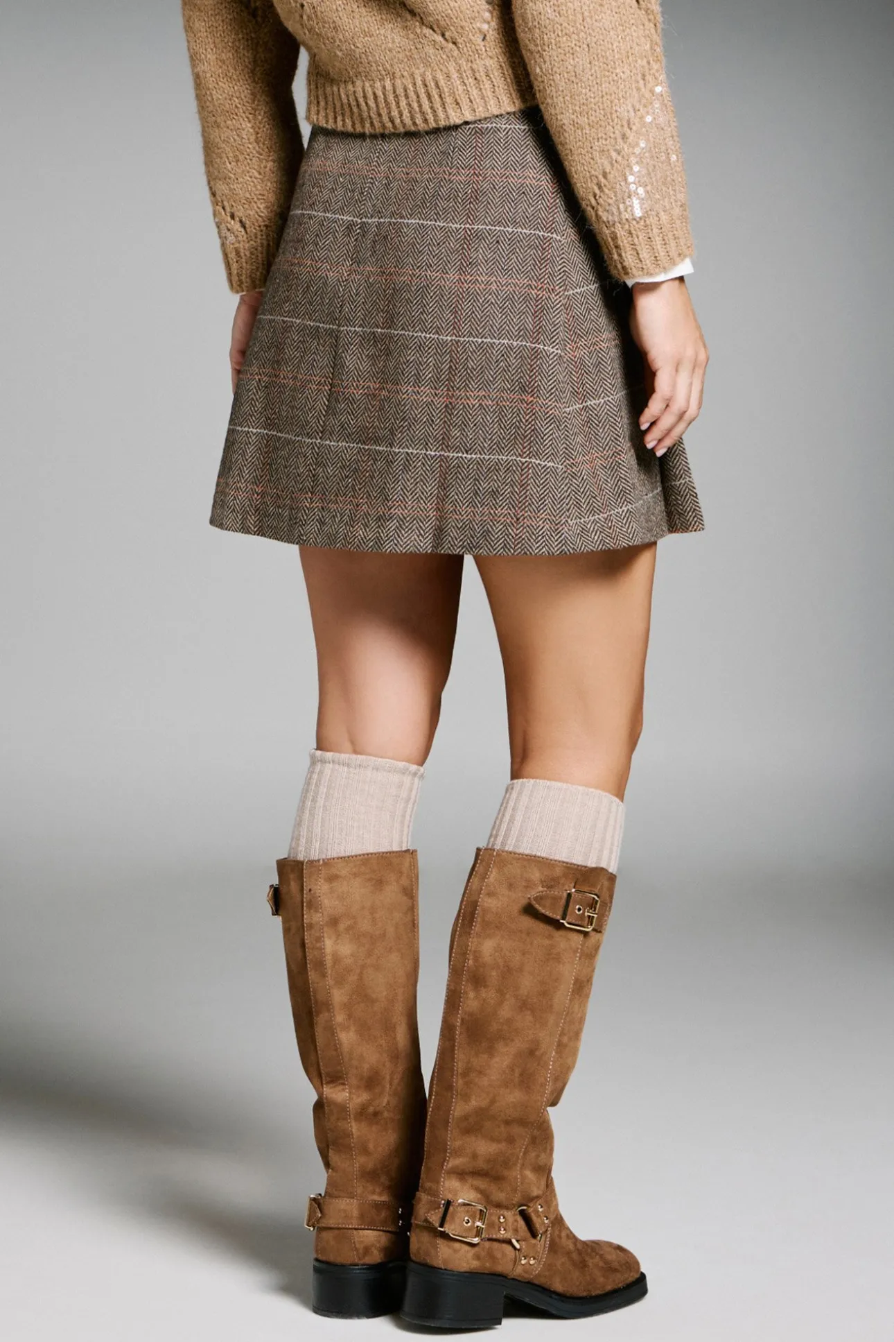 Falda corta cuadros de tablas