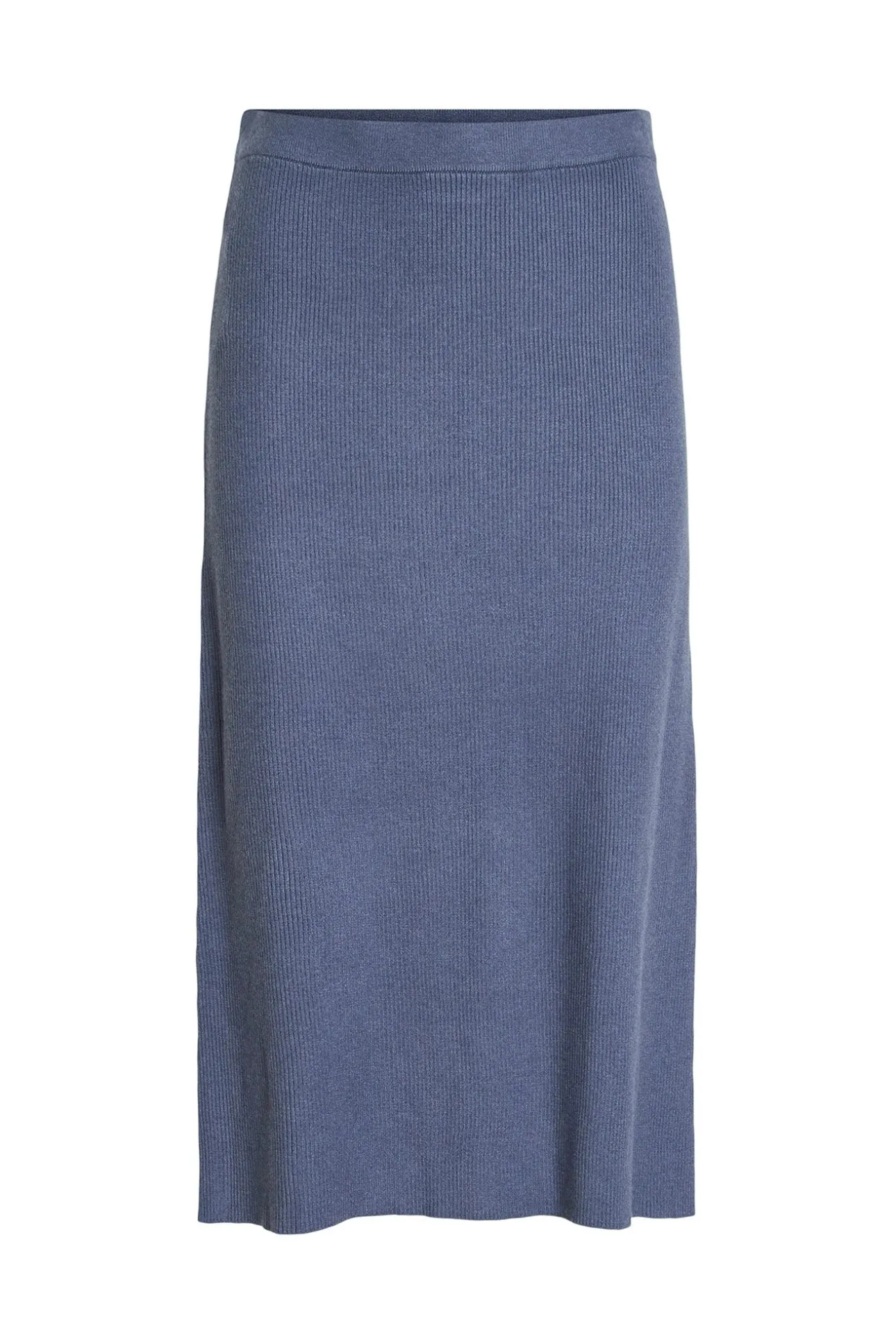 Falda de punto canalé midi