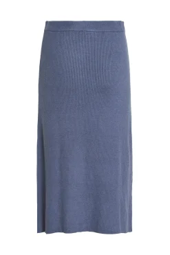 Falda de punto canalé midi