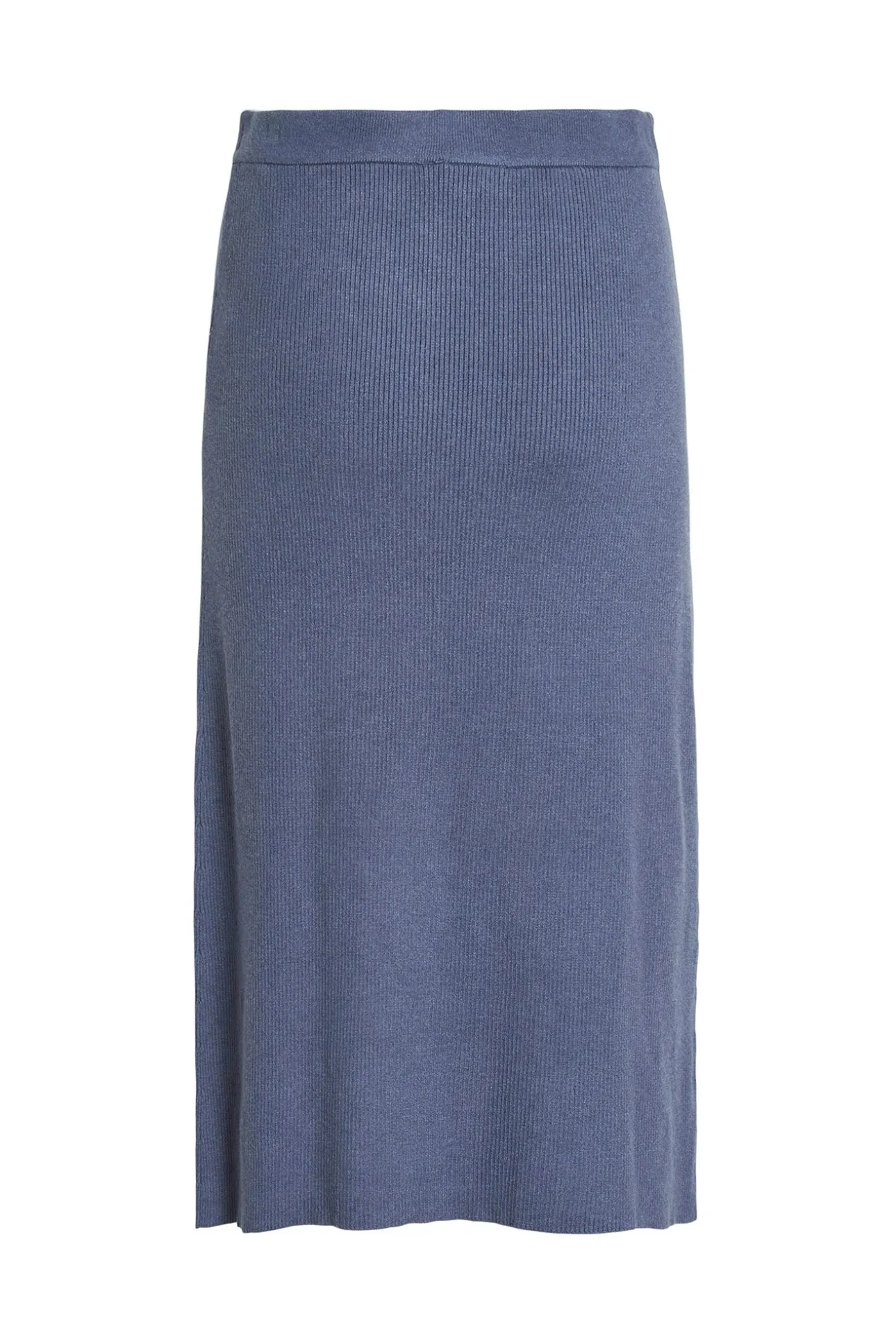 Falda de punto canalé midi