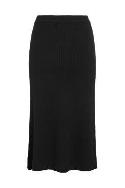 Falda de punto canalé midi