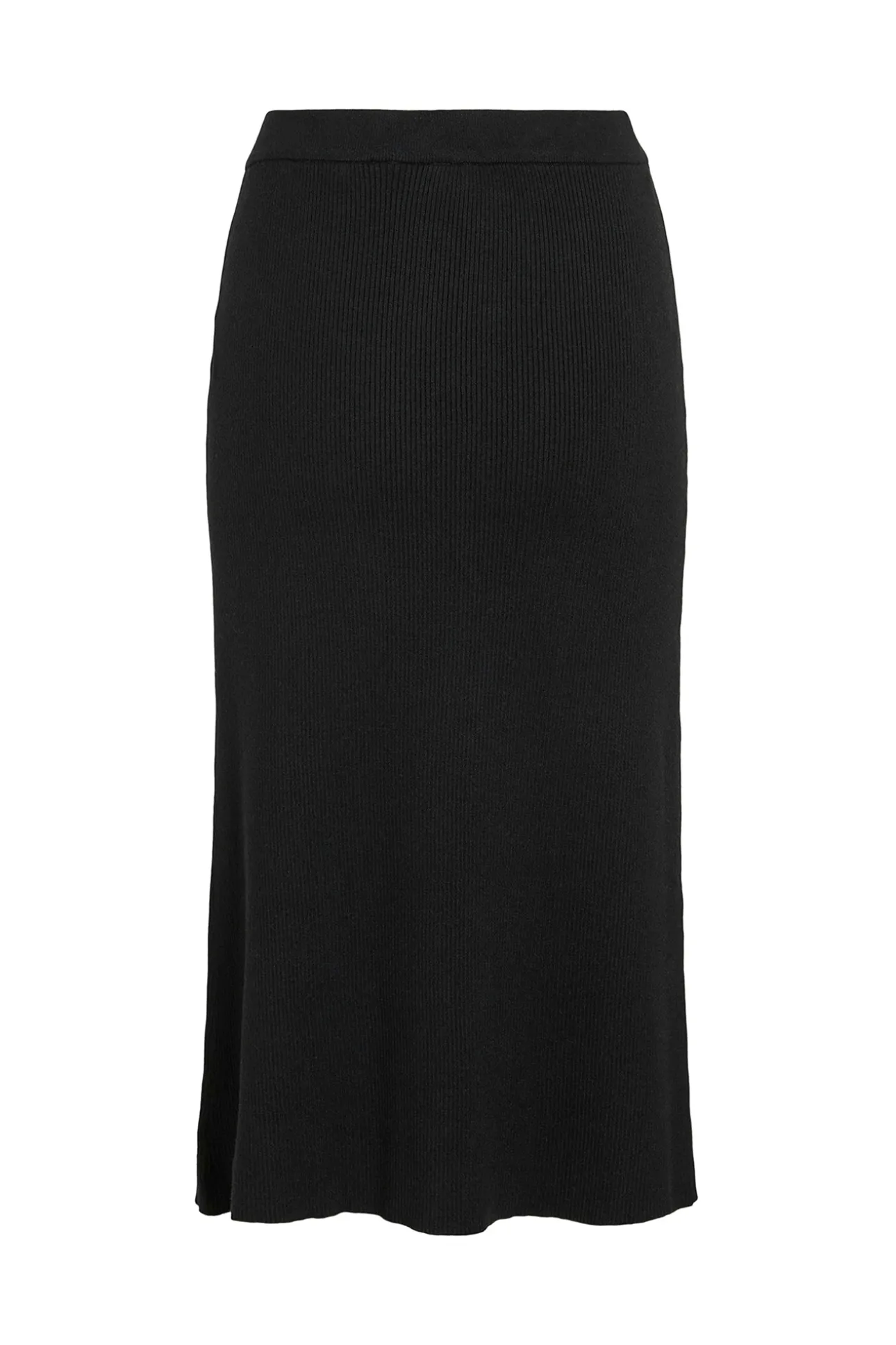 Falda de punto canalé midi