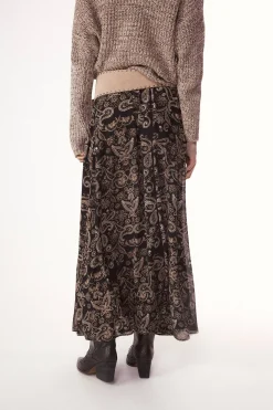 Falda estampada con gomas