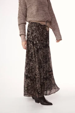 Falda estampada con gomas