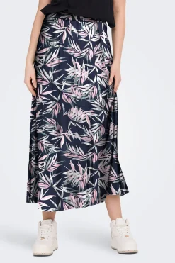 Falda larga estampada cintura el&aacute;stica