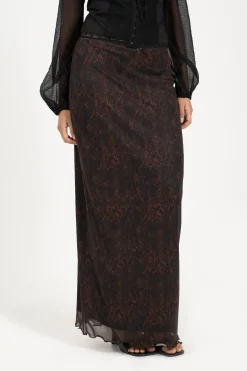 Falda maxi con malla