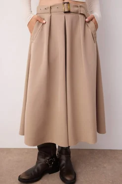 Falda midi acampanada