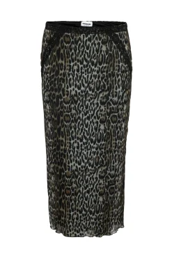 Falda midi animal cinturilla