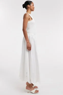 Falda midi bordado ingl&eacute;s