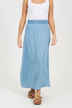 Falda midi con cintura el&aacute;stica