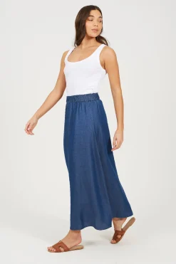 Falda midi con cintura el&aacute;stica