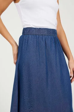 Falda midi con cintura el&aacute;stica