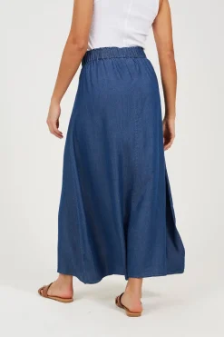 Falda midi con cintura el&aacute;stica