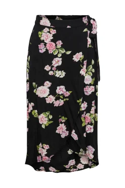 Falda midi cruzada con lazada