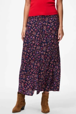 Falda midi de flores