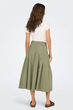 Falda midi de tablas