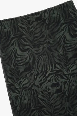 Falda midi de tul con estampado animal y forro, cintura est&aacute;ndar