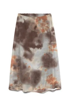 Falda midi efecto gasa