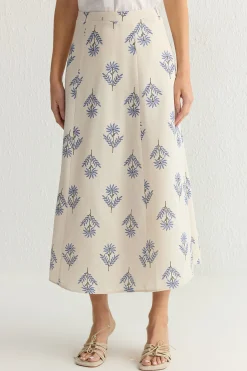 Falda midi estampada