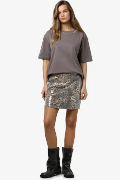 falda midi lentejuelas animal