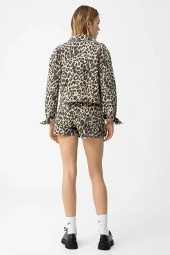 Falda-Pantal&oacute;n vaquera de leopardo