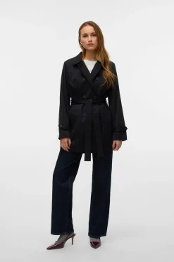 Gabardina 3/4 con cintur&oacute;n mujer